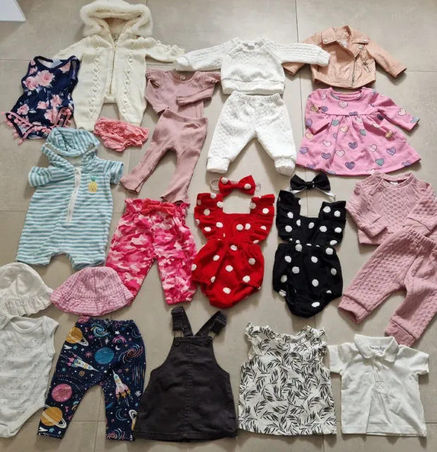 Baby Girl Clothes Bundle 0-3 Months Outfits Next River Island Primark 24items