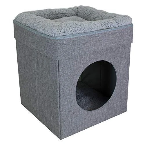 Kitty City Large Cat Bed Stackable Cat Cube Indoor Cat House/Cat Condo Cat Sc...