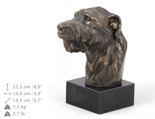 Irish wolfhound, dog bust marble statue, ArtDog , CA