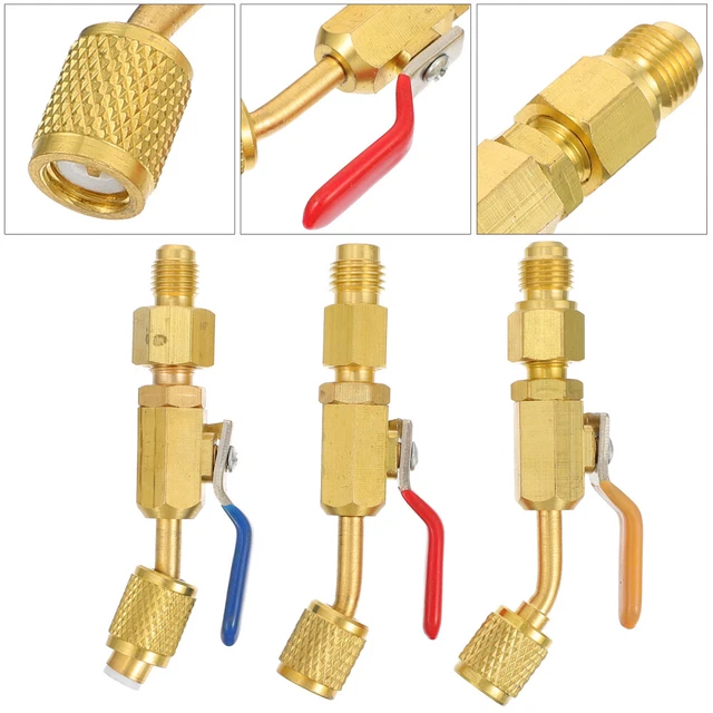 3 Pcs Vacuum Pump Adapter Refrigerant Ball Valve Shut off Shut-off Valves
