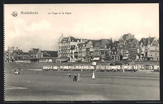 CPA Middelkerke, La Plage et la Digue