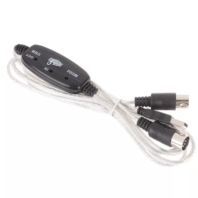 USB IN-OUT MIDI Interface Cable Converter to PC Music Keyboard Adapter CordF#km