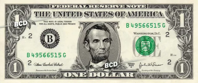 ABRAHAM LINCOLN on a REAL Dollar Bill Cash Money Novelty Collectible Celebrity