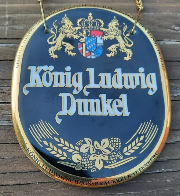 Zapfhahnschild König Ludwig Dunkel Schlossbrauerei Kaltenberg, 10,5x8,5cm,...