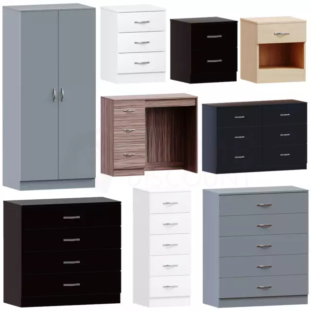 Modern Chest of Drawer Bedside Table Cabinet Wardrobe Desk Bedroom Furniture Set