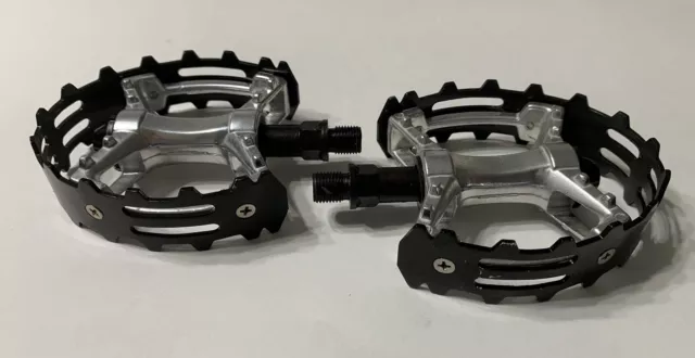 Bicycle Bmx Old School Bear Trap Pedals  1/2" Bmx Black