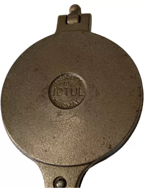 Vintage Jotul Kromkakejern Cast Iron Crepe' Waffle Maker Made in Norway Krumcake