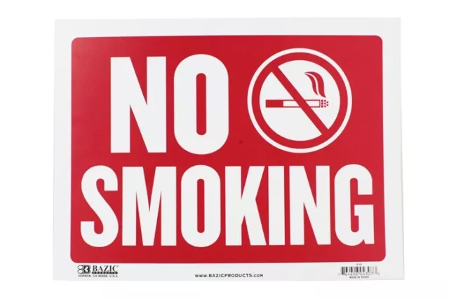 NO SMOKING Waterproof PVC Thick Plastic Outdoor Sign-20cmx30.5cm 3