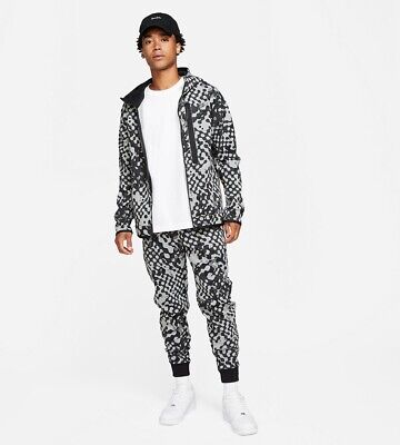 Nike Tech Fleece React Print Full Tracksuit - Grey/Charcoal-Black / Dd  - Large