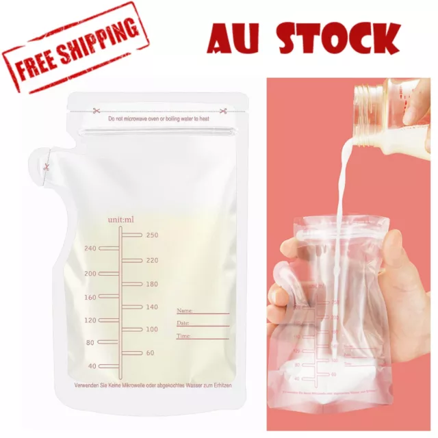 10/30/90x Pre-Sterilised Breastmilk Baby Breast Milk Storage Bags Pouches 250ML