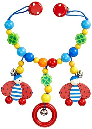 Heimess Hochet - Chaîne de Poussette avec Clips - Coccinelle