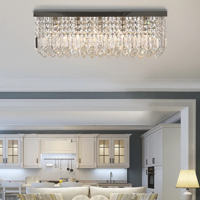Moderner Kristall Deckenlicht quadratischer Kronleuchter für Home Office Hotel silber