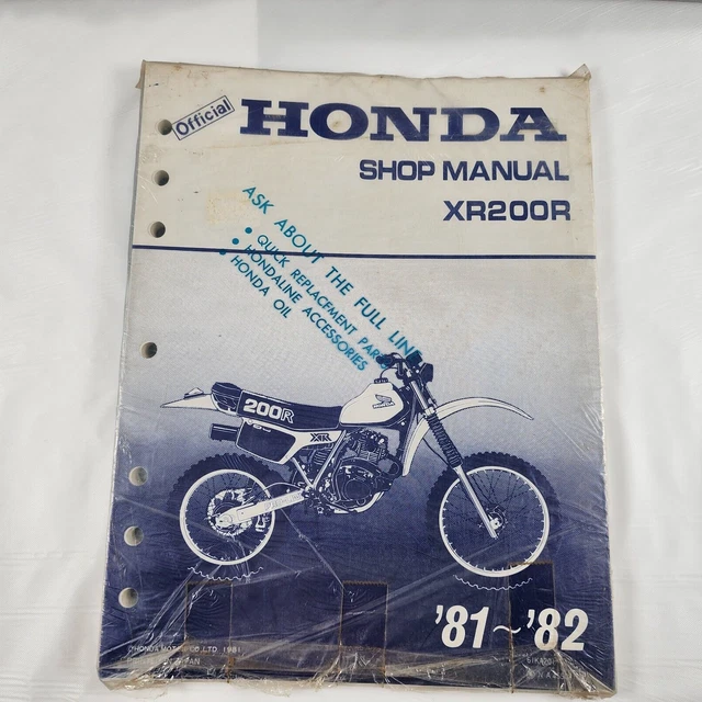 81 - 82 Honda XR200 R XR 200 Original Service Repair Shop Manual Book 61ka201