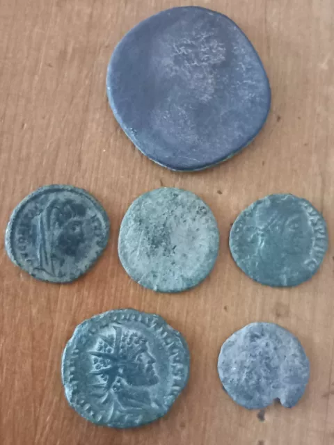 Six Roman Coins Uk Detecting Finds