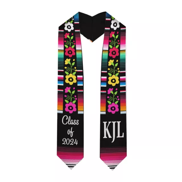 Flowers/Mexican Sarape Graduation Stole Personalized