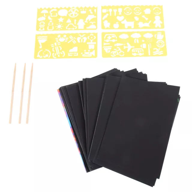 1 Set Kratzpapier mit 50 Schichten und 3 Stiften - ideal als Kindergeschenk!