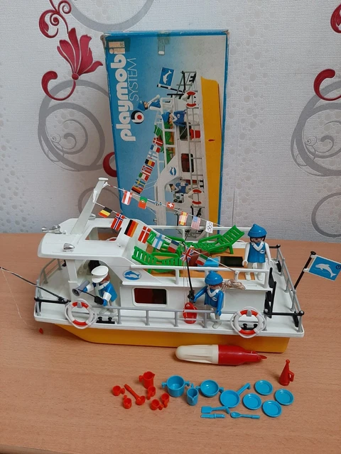 PLAYMOBIL SYSTEM KLICKY SET 3540 BATEAU DE PLAISANCE Complet  Rare 1975 Vintage