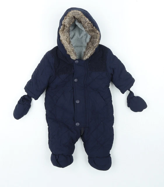 Coprita poliestere blu George Baby taglia unica 0-3 mesi cerniera - guanti incl.