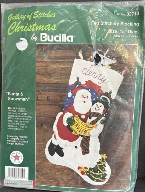 Bucilla 3 KINGS HOLY NATIVITY Felt Christmas Stocking Kit-F.D. OOP NEW VERY  RARE