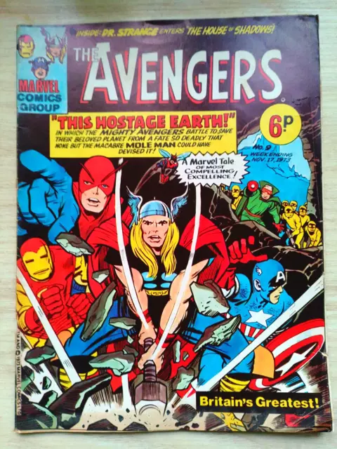 THE AVENGERS UK MARVEL COMIC #9 NOVEMBER 17th 1973