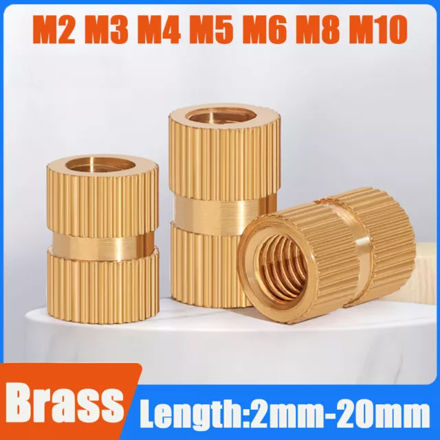 M2-M10 Solid Brass Hot Melt Injection Molding Knurl Insert Nut Embedded M3 M4 M5