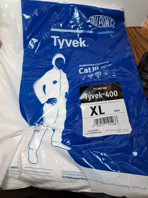 Tyvek Dupont Protective Jumpsuit Xl