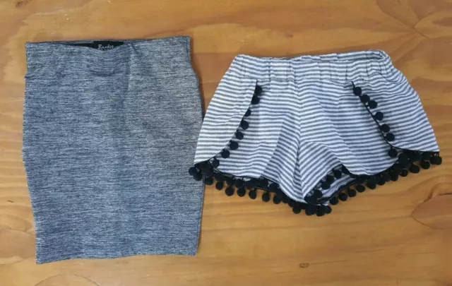 BARDOT JUNIOR and SEED bundle size 3 girls tube skirt and pom pom shorts #212 2