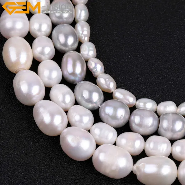 9-10x10-12mm Freshwater Pearl Potato Shape Loose Beads Jewelry Making Strand 15"