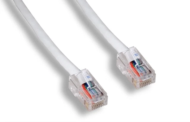 10 Ft. Cat6 RJ45 Ethernet UTP Patch Cable Non-Booted Copper 24AWG White