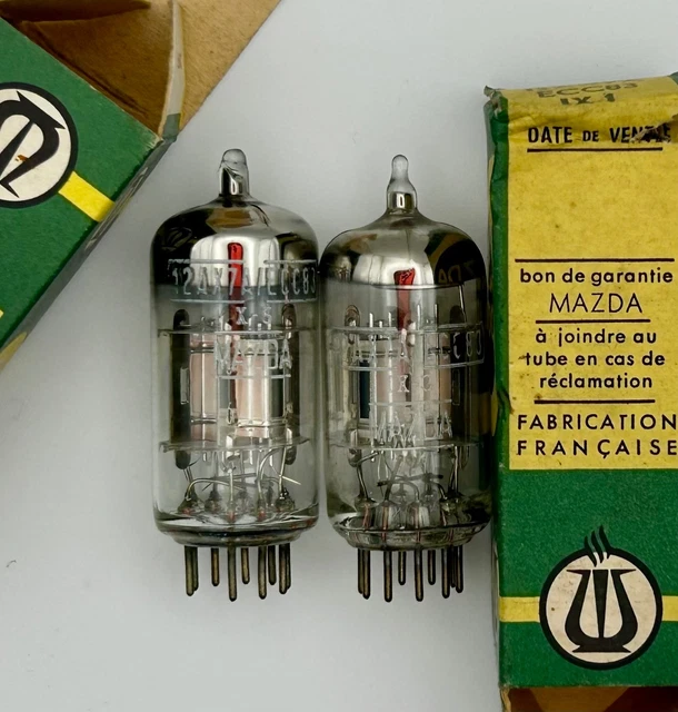 Tube Audio Miniwatt Dario 12AX7 ECC83 Chrome Silver - Matched Pair NOS