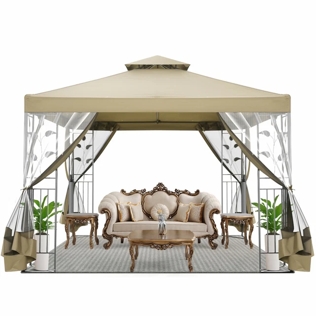 Pavillon 3x3m Wasserdicht Gartenzelt Faltpavillon Partyzelt Popup mit Seitenteil