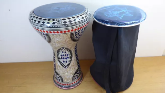 Alexandria Drum  Darbuka tabla doumbek mother of pearl Gawharet 17 inch