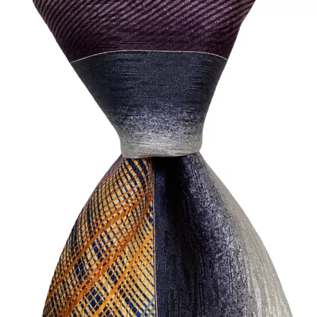 CARNAVAL DE VENISE Mens 100% Silk Necktie ITALY Designer STRIPED Multi ...