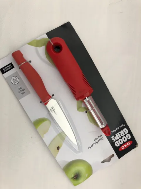 Nuevo cuchillo pelador y recortador rojo OXO Good Grips (rojo)