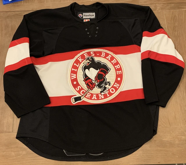Vintage Willes Barre Scranton Penguins Used Practice Jersey Reebok Size 56 #18 Vintage Willes Barre Scranton Penguins Used Practice Jersey Reebok Size 56 #18