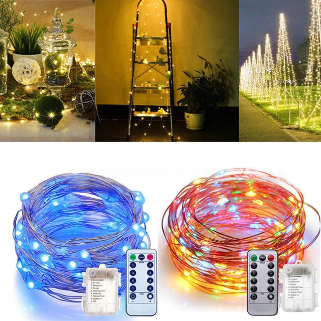 USB Twinkle LED String Fairy Lights Copper Wire Party Remote 5-20M 50/100/200LED 2