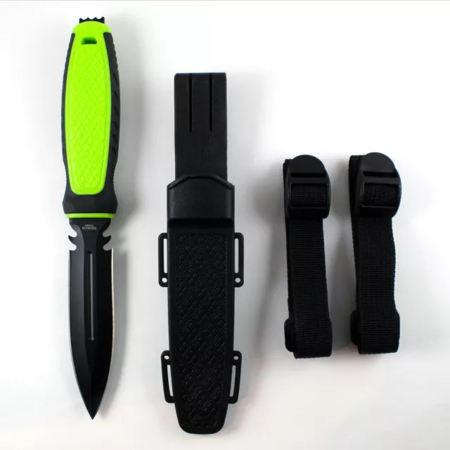 Scuba Diving Knife & Sheath Straps Snorkeling Stainless Steel Pointed Blade