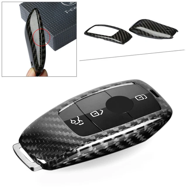 Carbon Fiber Remote Key Shell Cover Case For Mercedes Benz E Class W213 2016-18