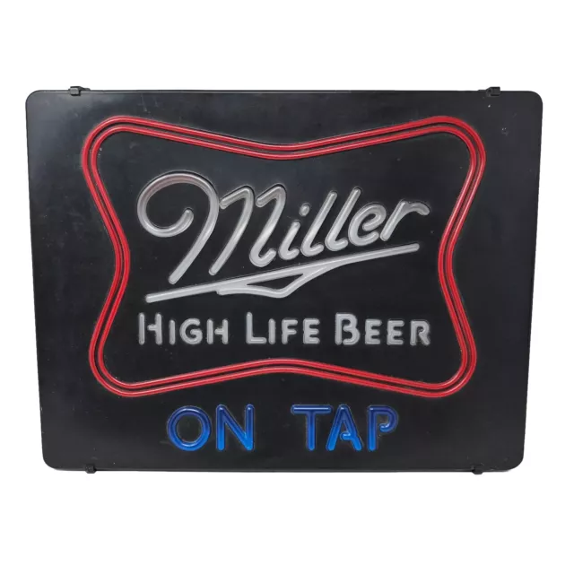 Vintage Miller High Life Cold Beer Light Up Sign 20”x15” Bar Man Cave