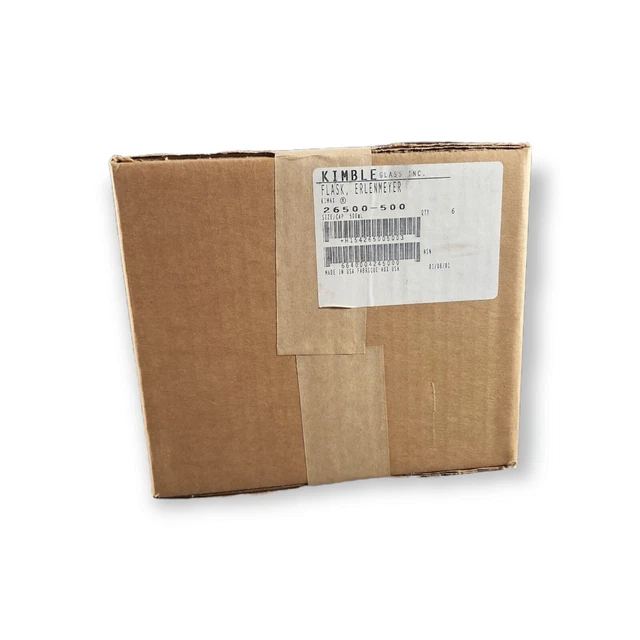 KIMBEL KIMAX 500ml Erlenmeyer 26500 Flasks Lab Glass Case Of 6