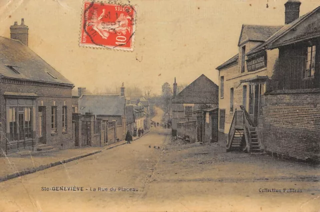 CPA 60 SAINTE GENEVIEVE / LA RUE DU PLACEAU / cpa émail