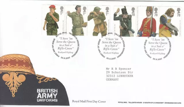 United Kingdom 2568 - 73 Uniforms Royal Army FDC