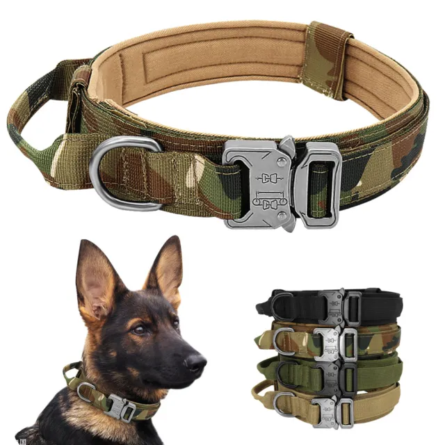 Collare Tattico Militare in Nylon Regolabile per Cani di Taglia Media e Grande