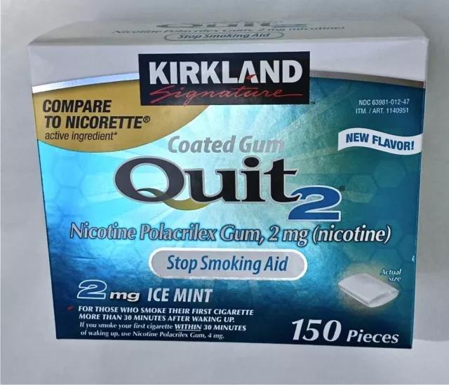 Chicle de nicotina KIRKLAND Quit-2 2 mg ""como nuevo en hielo"" - 150 piezas
