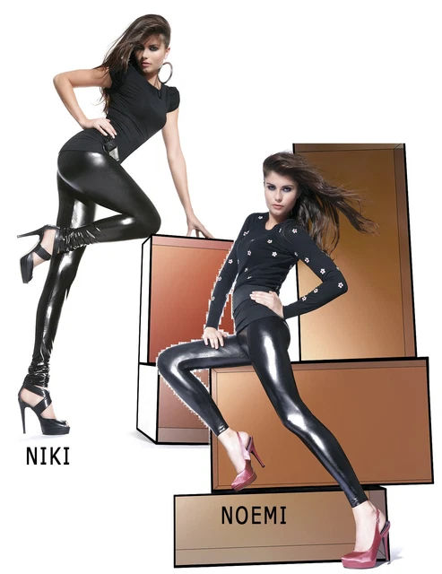 Leggings Longs Effet Simili-cuir Brillant/mat - Taille Unique élastique, Femme, Neuf Sans étiquette