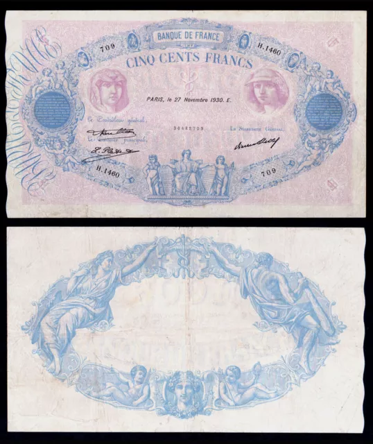 Billet France - 500F Bleu et Rose - 27.11.30 - TTB+ - Fay : 30.33