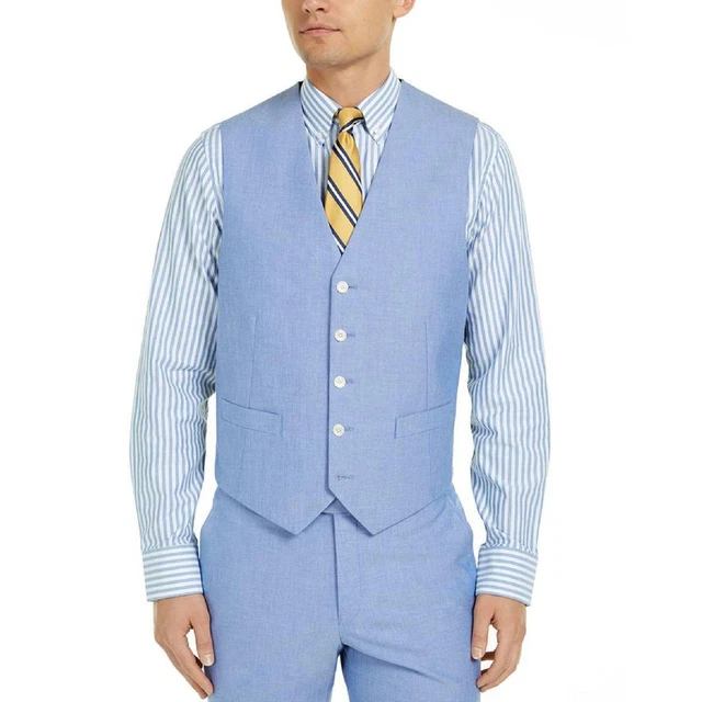 Tommy Hilfiger Mens Blue 5-Button Modern Fit Stretch Suit Vest M BHFO 0475