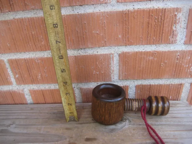 Vintage Old Wood Turned Screw Nut Cracker Home Kitchen Art Decor Broken Thread