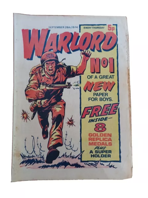 Warlord Comic First Issue September 28th 1974 Good Condition.