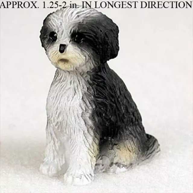 Shih Tzu Mini Figurine Black/White Puppy Cut